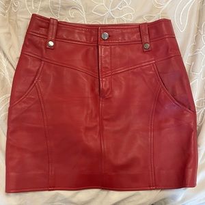 Genuine Leather red skirt